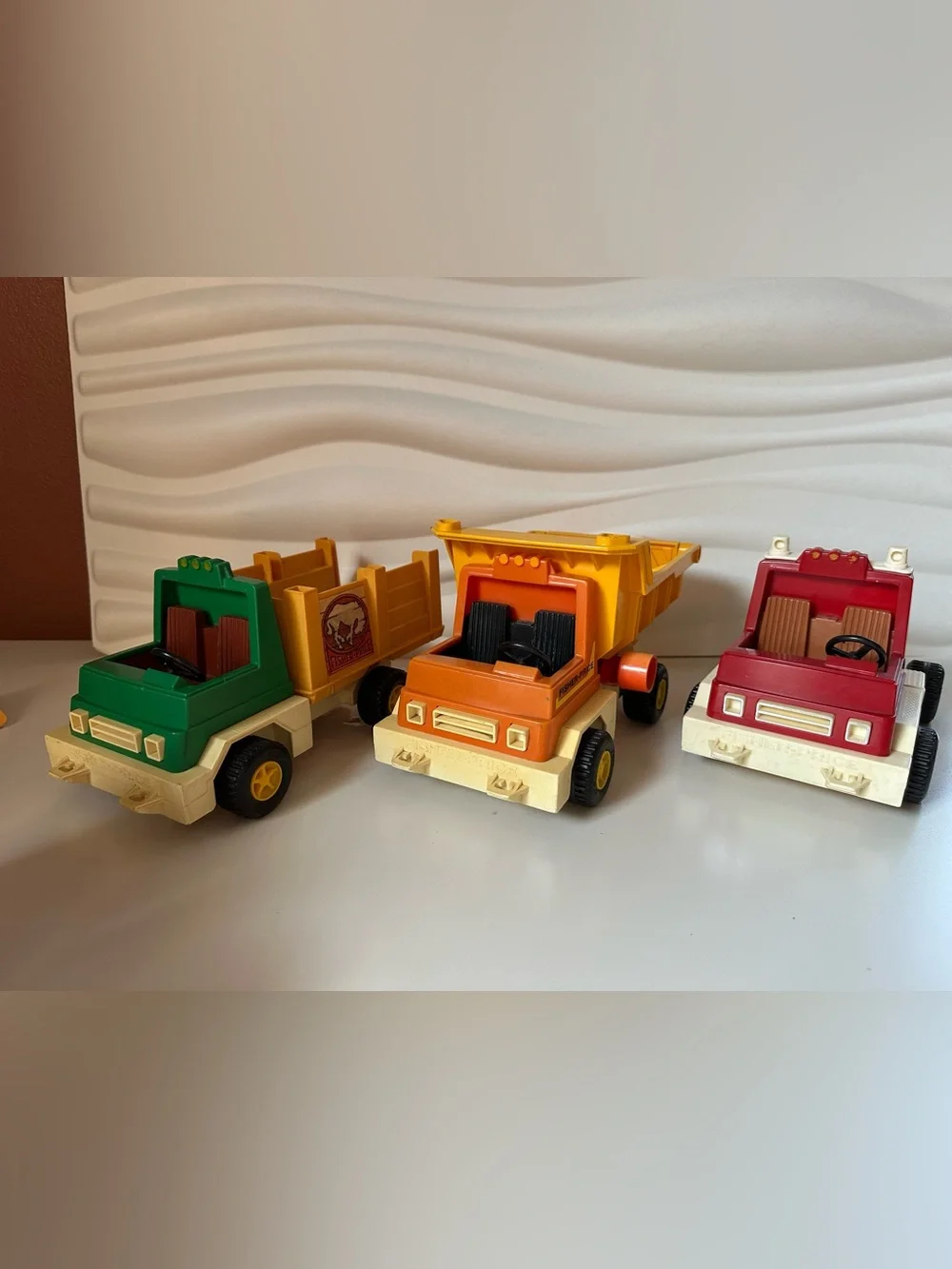 Vintage Fisher-Price Husky Helpers Rodeo Rig Dump Truck #330 #328 lot 3 1979